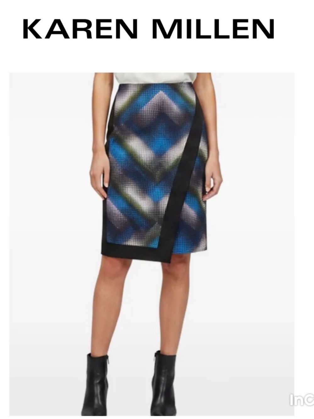 Karen Millen Printed Wrap Mid-Length Skirt